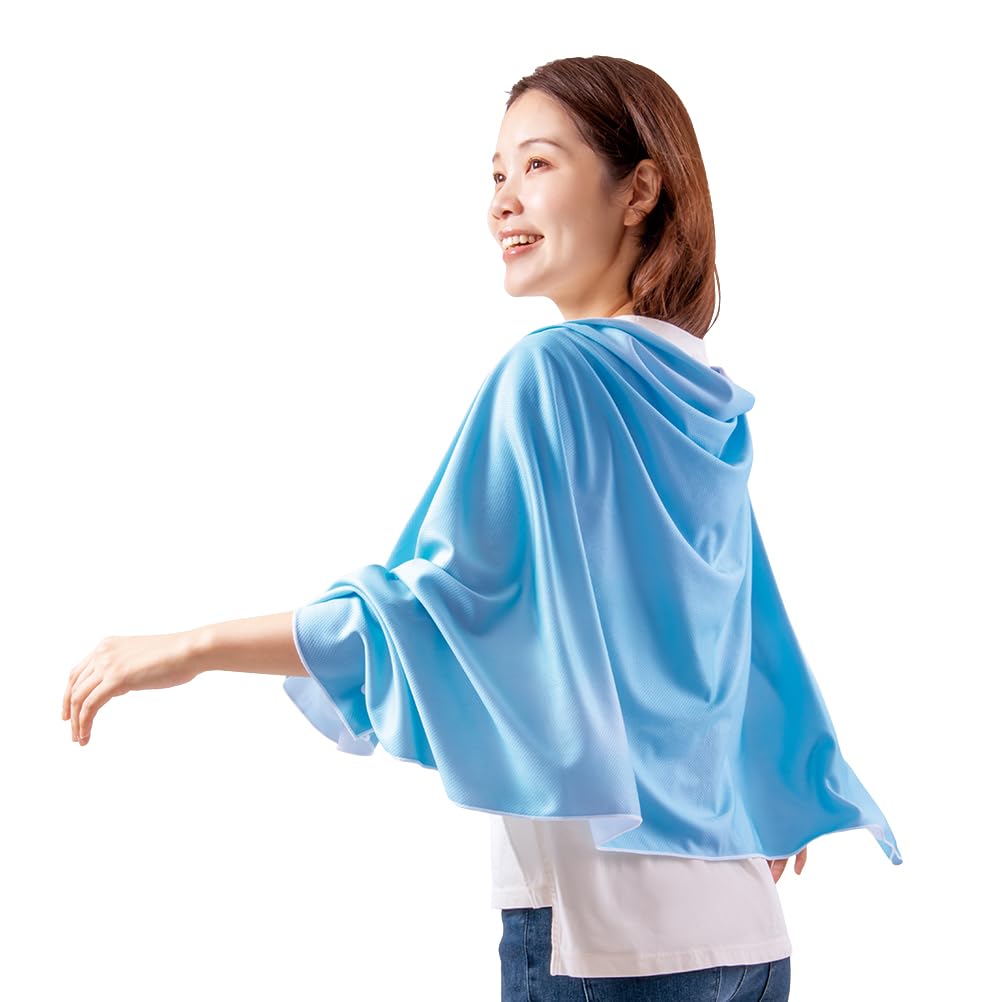 Alphax Cooling Cooling Contact UV Shake to Cool Cape Sax 60 x 145 cm Cape, Towel, Cooling, Cooling, Protection, Waterjelly, Shawl, Blue,