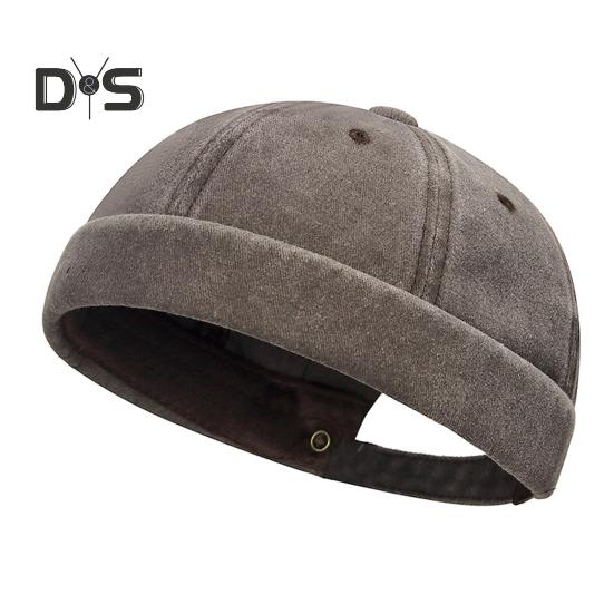 Pălării fără boruri Dome pentru femei, bărbați, muncitor, șapcă cu craniu de marinar, manșetă rulată, pălărie retro denim docker pentru drumeții, ieșiri de călătorie