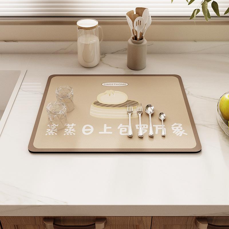 Technical fabrics Leave-in dining table mat Kitchen drain mat Water absorption quick drying Countertop mat Dish drying mat Non-slip