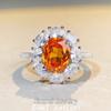 Women's Fanta Color 3 Carat S925 Sterling Silver Floral Diamond Ring