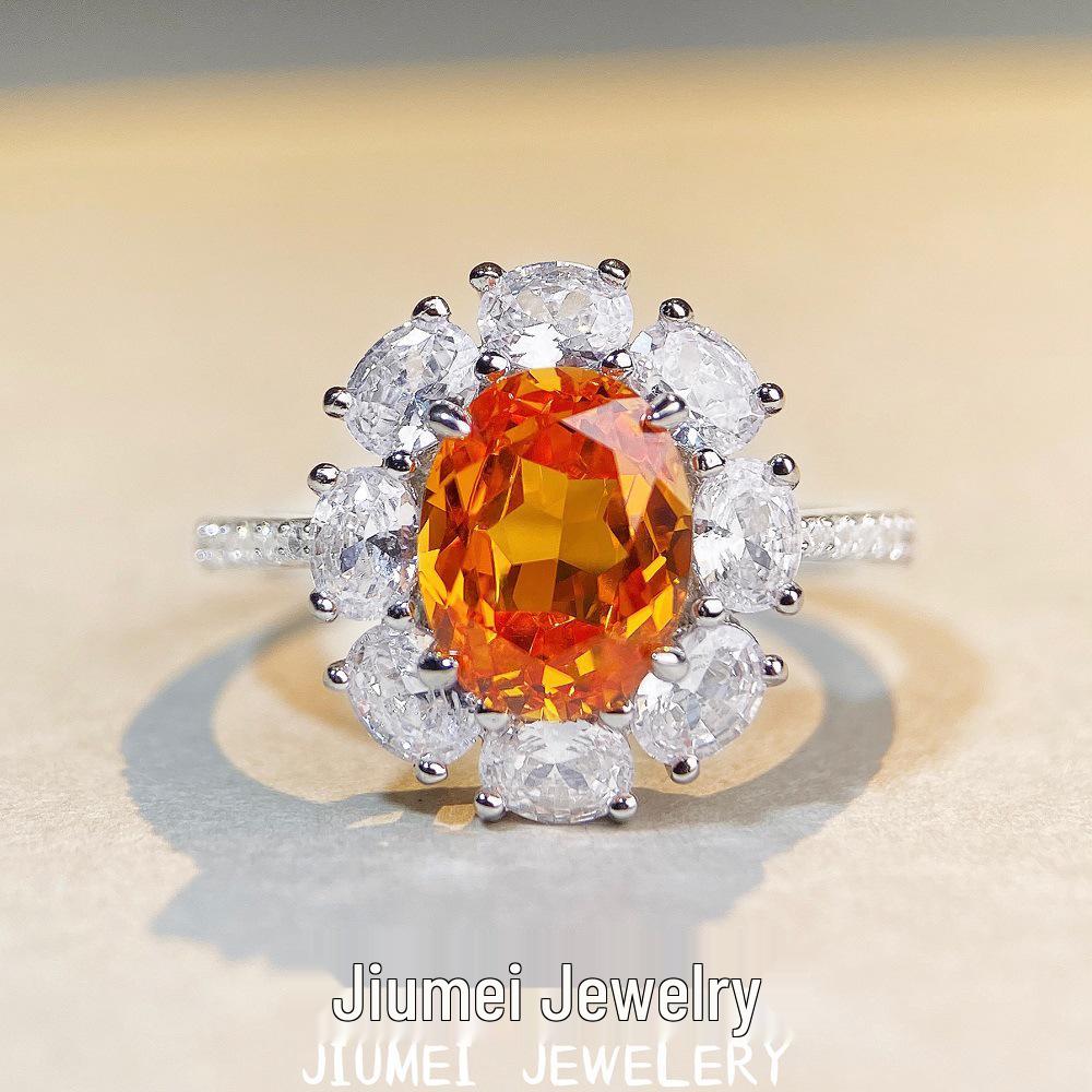 

Women s Fanta Color 3 Carat S925 Sterling Silver Floral Diamond Ring Size 6