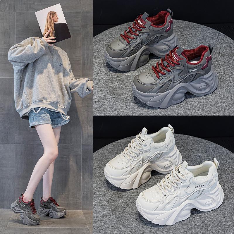 9936 Leather High-top Shoes New Versatile Spring and Autumn Platform Sports Casual Black Retro Shoes