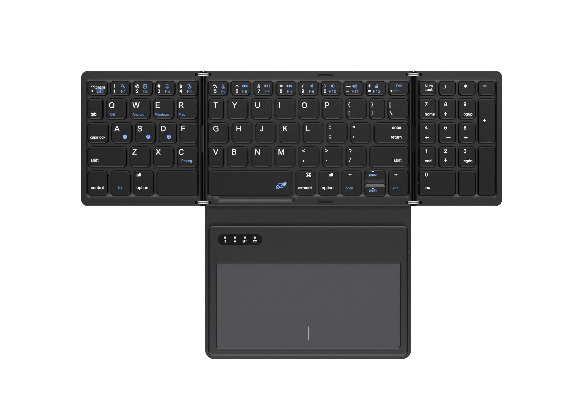 Leather-Style Wireless Keyboard with Touchpad for Tablets, Phones, and Computers – Portable Universal Bluetooth Keyboard