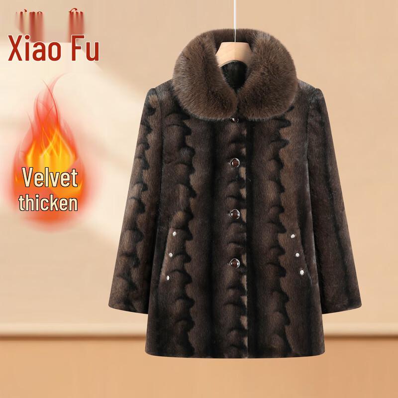 Dámský zimní vatovaný kabát s plyšovou podšívkou pro seniorky