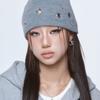 DAUSPICE (DUC) Eyelet Stud Beanie Gray