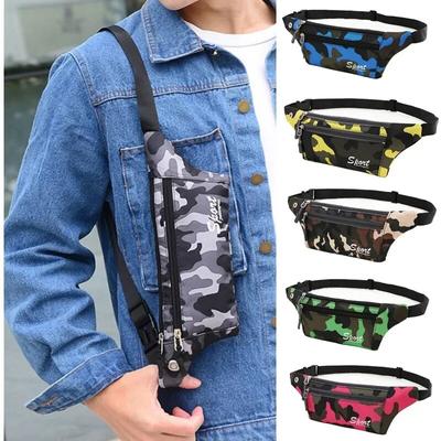 Damen Lässige wasserdichte Brusttasche, Camouflage, Sport, Taille, Reise, Bauchtasche, Jungen, Mädchen, Kinder, Bauchtasche, Gürtel, Wandern, Urlaub
