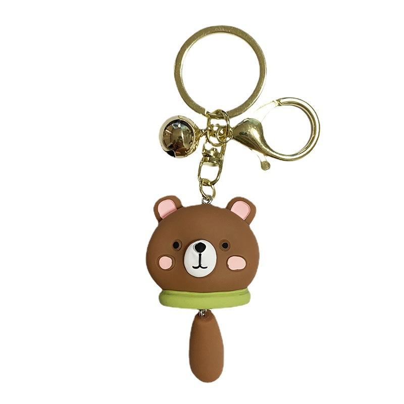 Cartoon Blush Resin Small Animal Keychain Women'S Fashion Car Key Chain Creative Couple Bag Pendant