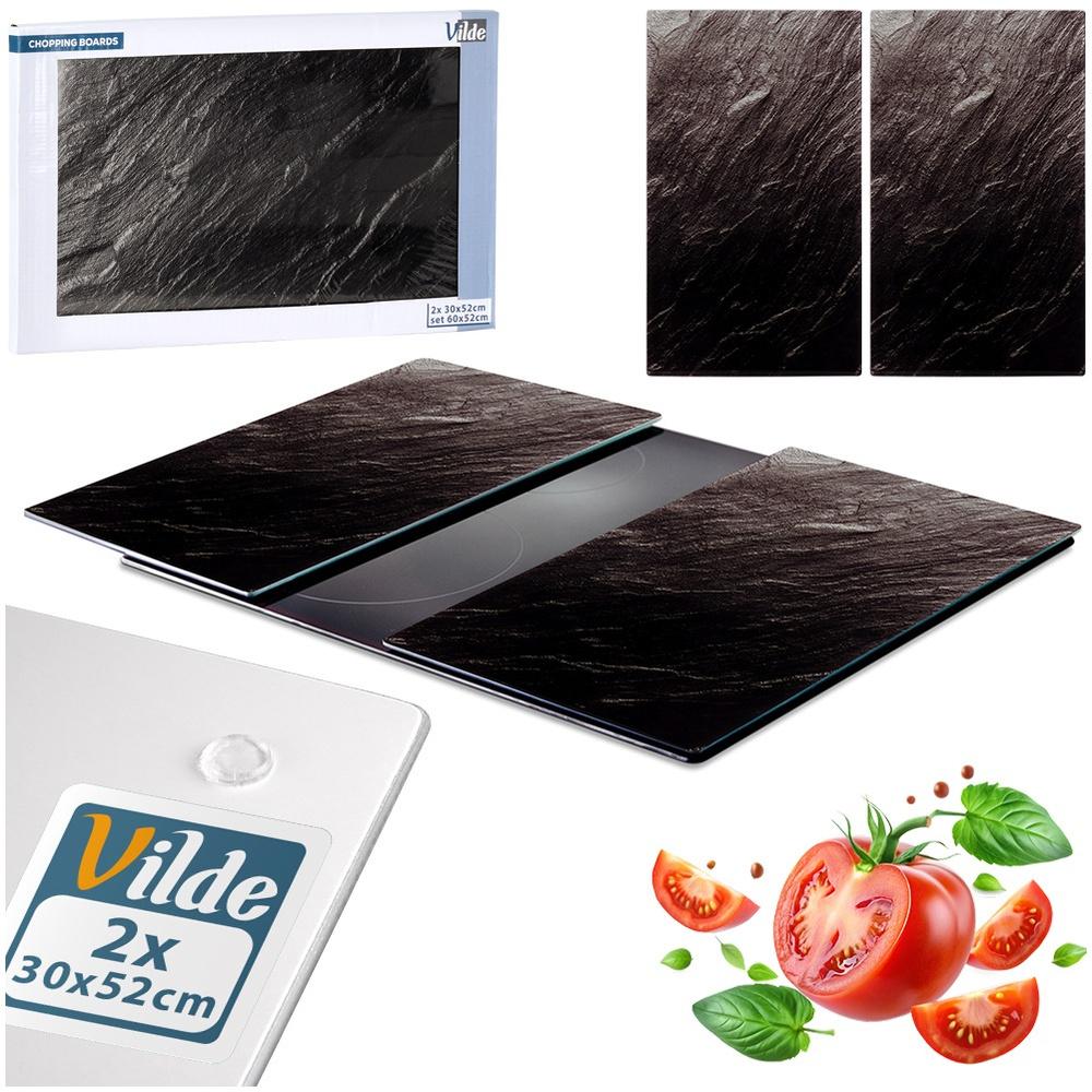 Glass chopping board and cooker cover 60x52 cm 2 pcs.