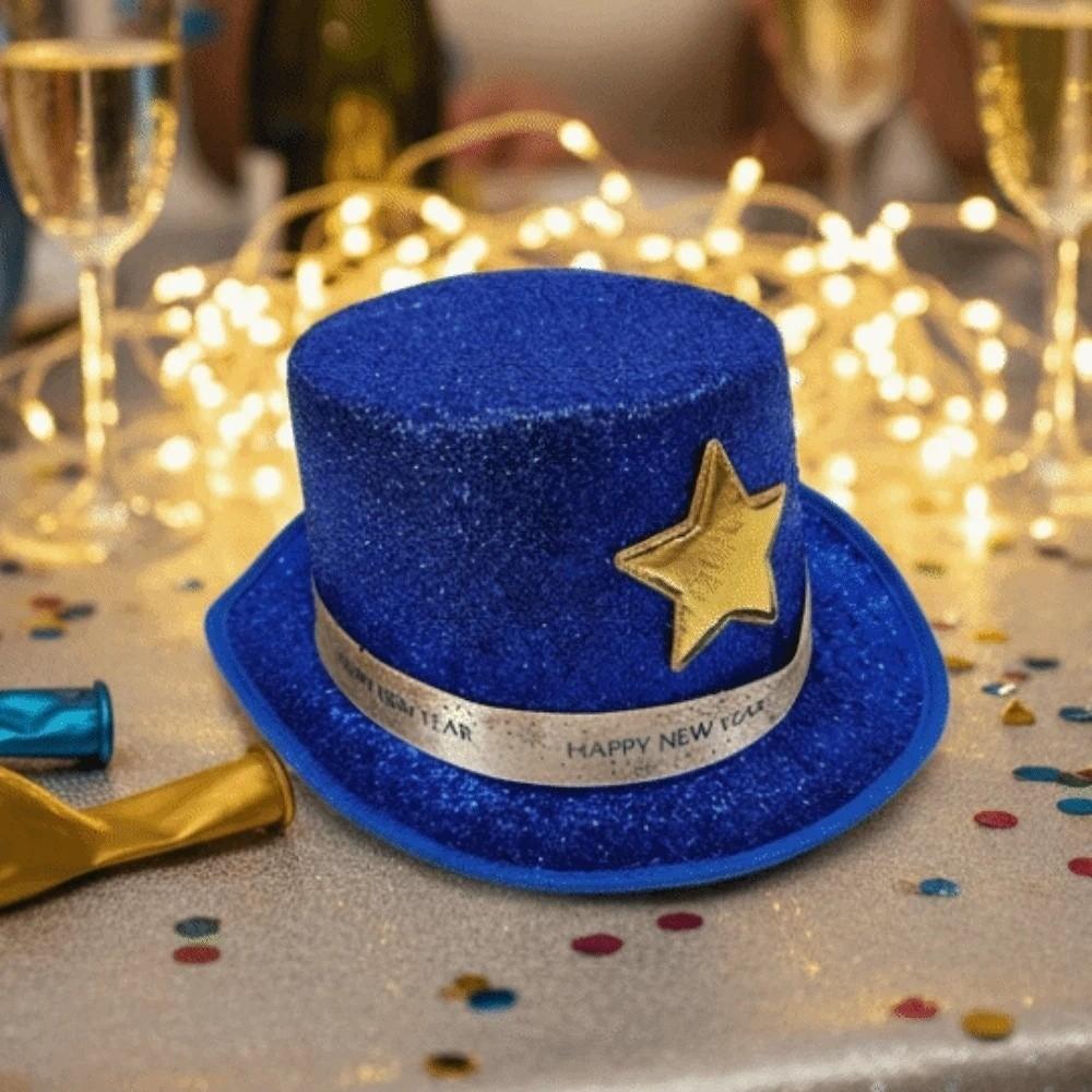 Felt Magician Cap Wide Brim Suit Top Hat Elegant Shiny Jazz Hat  New Year
