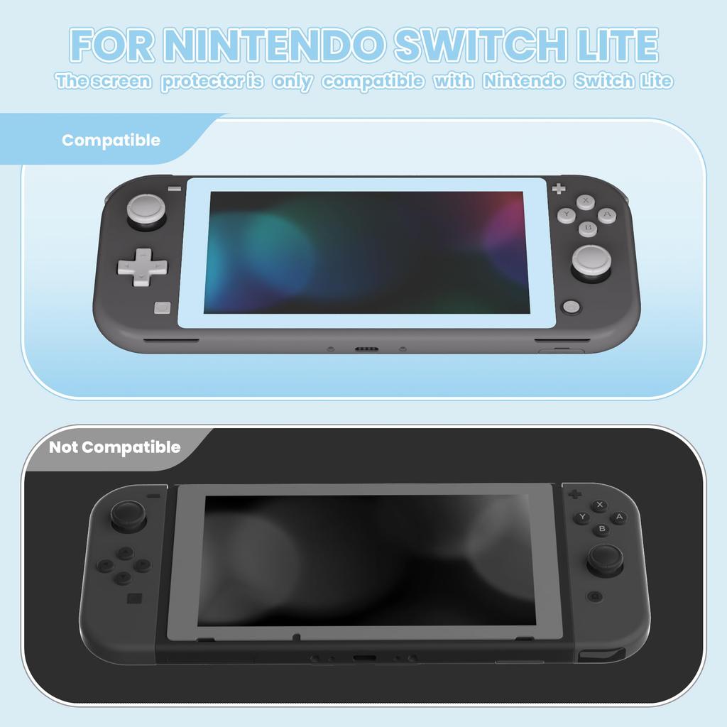 eXtremeRate Transparent HD Clear Screen Protector for Switch Tempered Glass Screen Protector for Switch Lite Lite, [Scratch-Resistant,