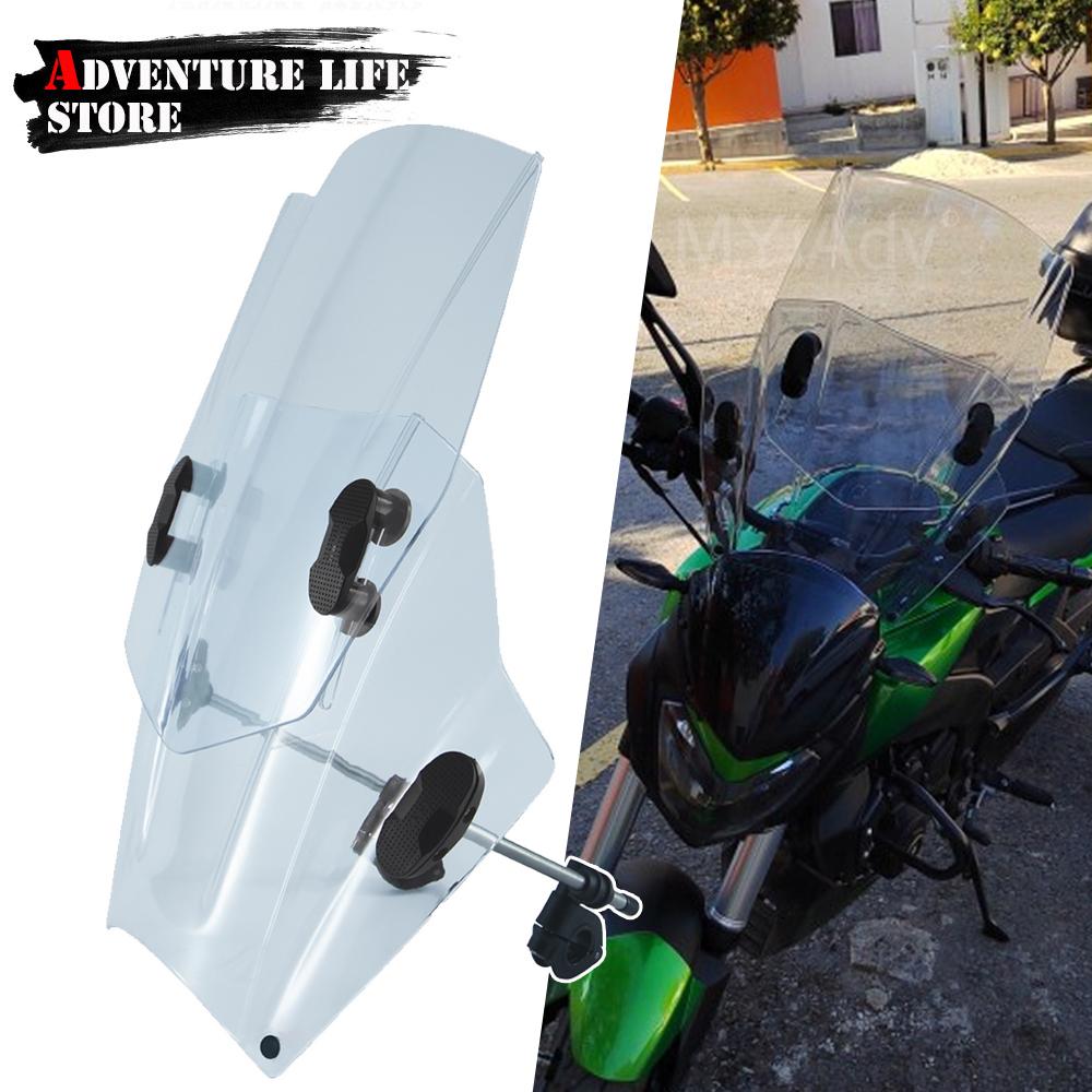 Windshield Motorcycle Windscreen Street Bike Screen Deflector Adjustable Universal For YAMAHA For BMW For HONDA For KAWASAKI