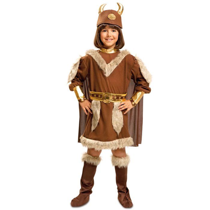 Costume Viking Enfant 5-6 ans - VIVING - Couche d'usure, bottes, ceinture et casque