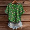 Women's Cute Sweater Knitted Fashion Casual Round-neck Short-sleeved  Cozy Print Top