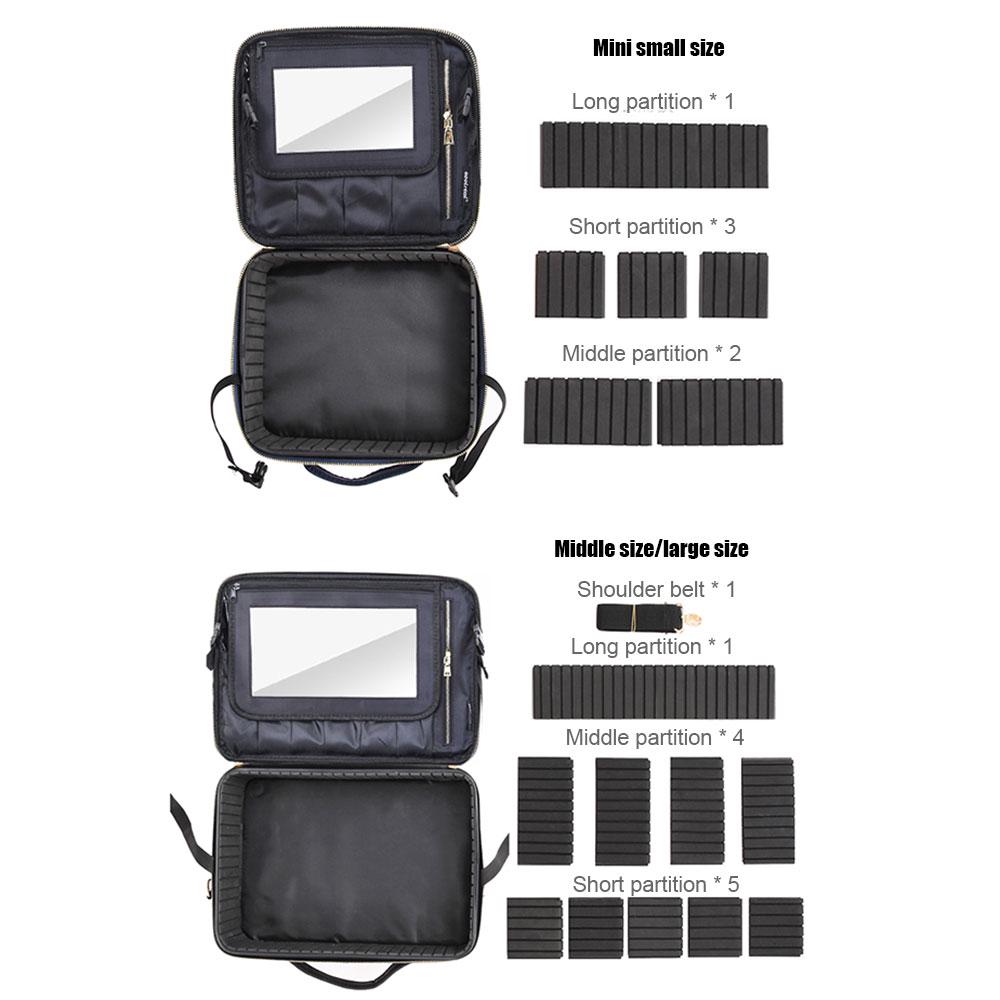 small makeup bolsa with mirror