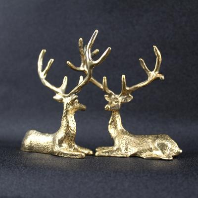 Elk Pure Brass Ornament Home Office Desktop Tea Pet Elk Ornament Brass Handicraft Decoration