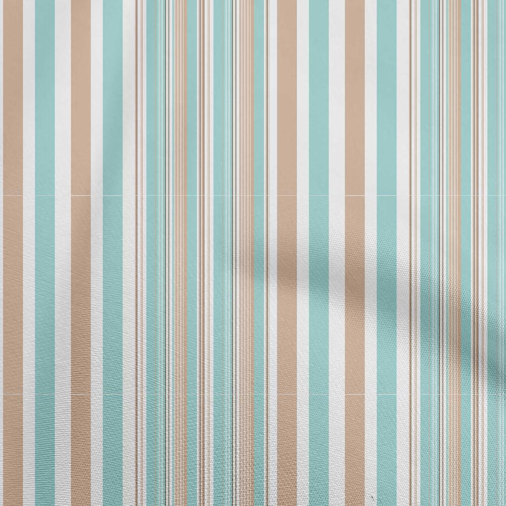 oneOone Cotton Flex Beige Fabric Stripes Dress Material Fabric Print Fabric By The Yard 40 Inch