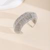 Hohl geschnitztes Metall Drahtzug Armreif Geometrisch Vintage Armband Übertriebenes Armband Damen