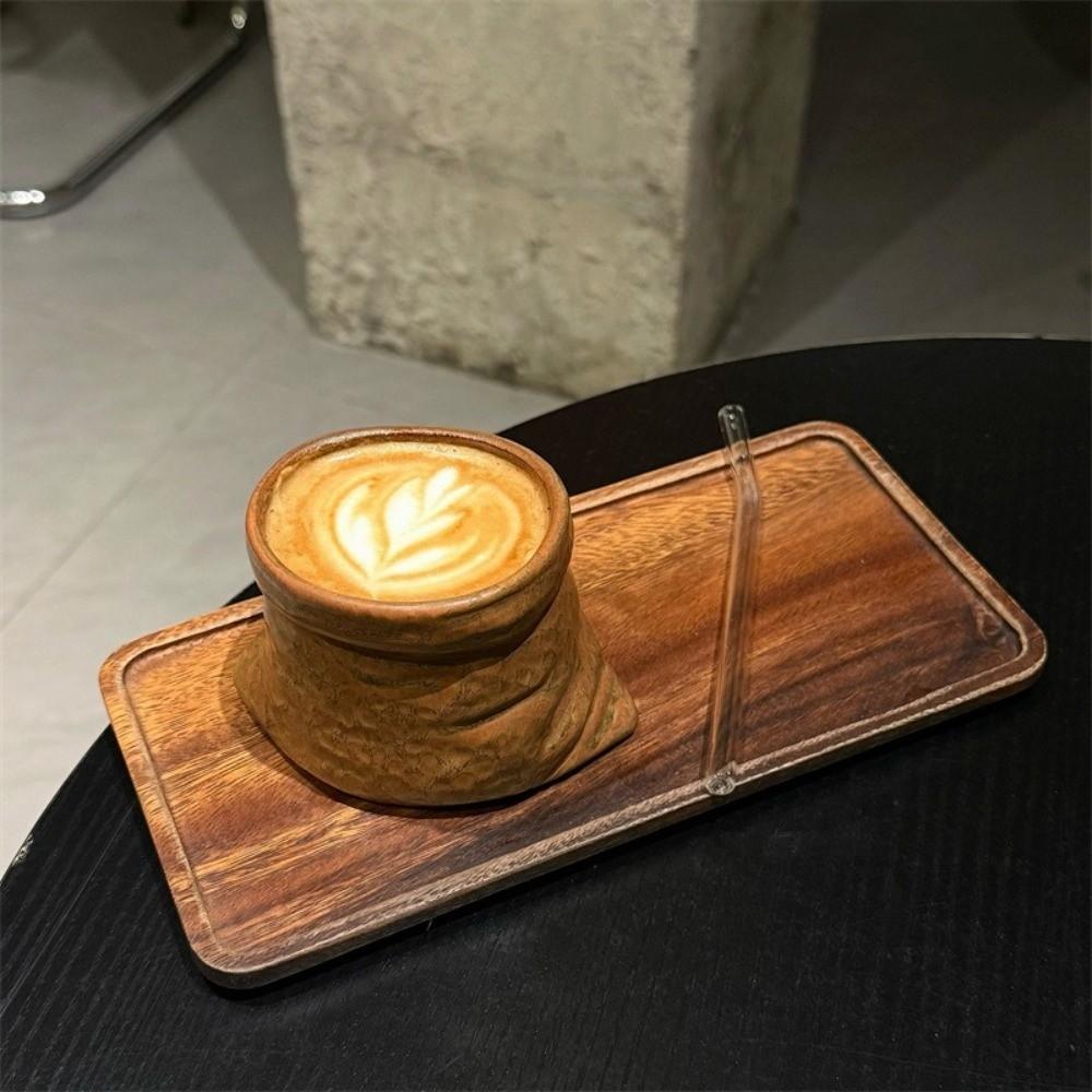 Non-slip Bag Ceramic Cups Large-caliber Irregular Mugs Tea Cup Coffee Cups  Household