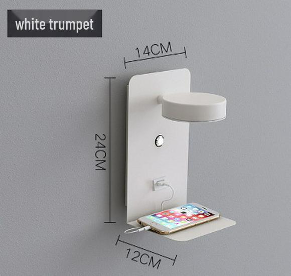 USB Charging LED Wall Lamp: Dimmable Bedroom and Study Light, No Wiring Needed