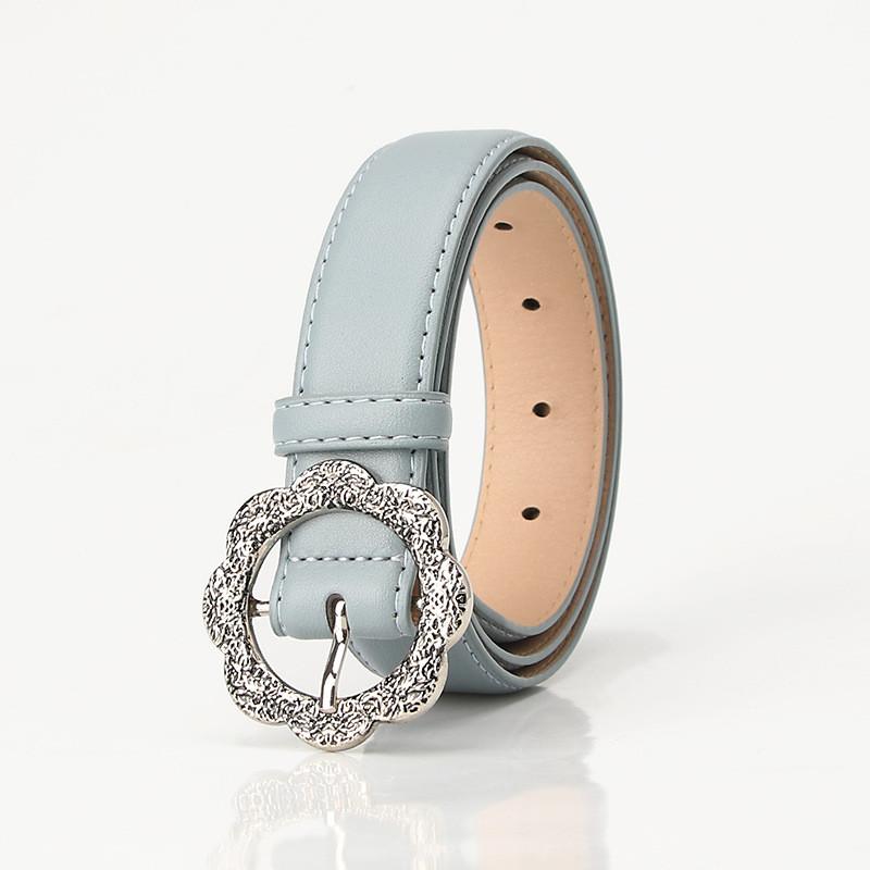Damen Vintage Blumenmuster Pu-Gürtel Mit Legierungsschnalle Für Freizeit- Und Bürokleidung