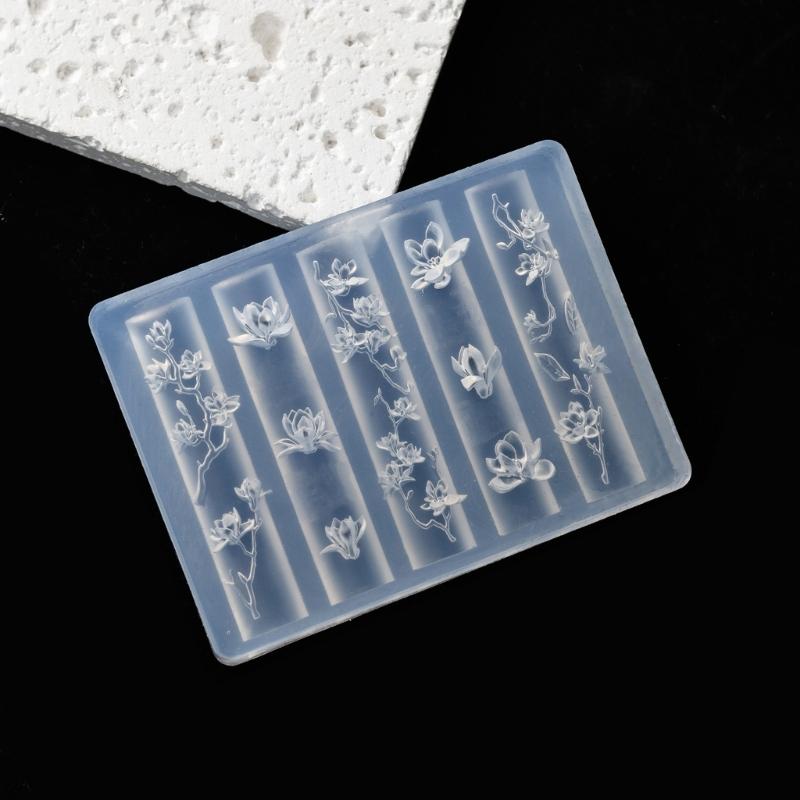 13Pcs 3D Relief Nail Art Molds With Jades Patterns Highly Transparency Silicone For Professional Nail Design And DIY