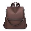 MYSKUFT Women's Backpack, Large Capacity, Lightweight, Anti-Theft, Back Zippered, Laptop Backpack (Brown)