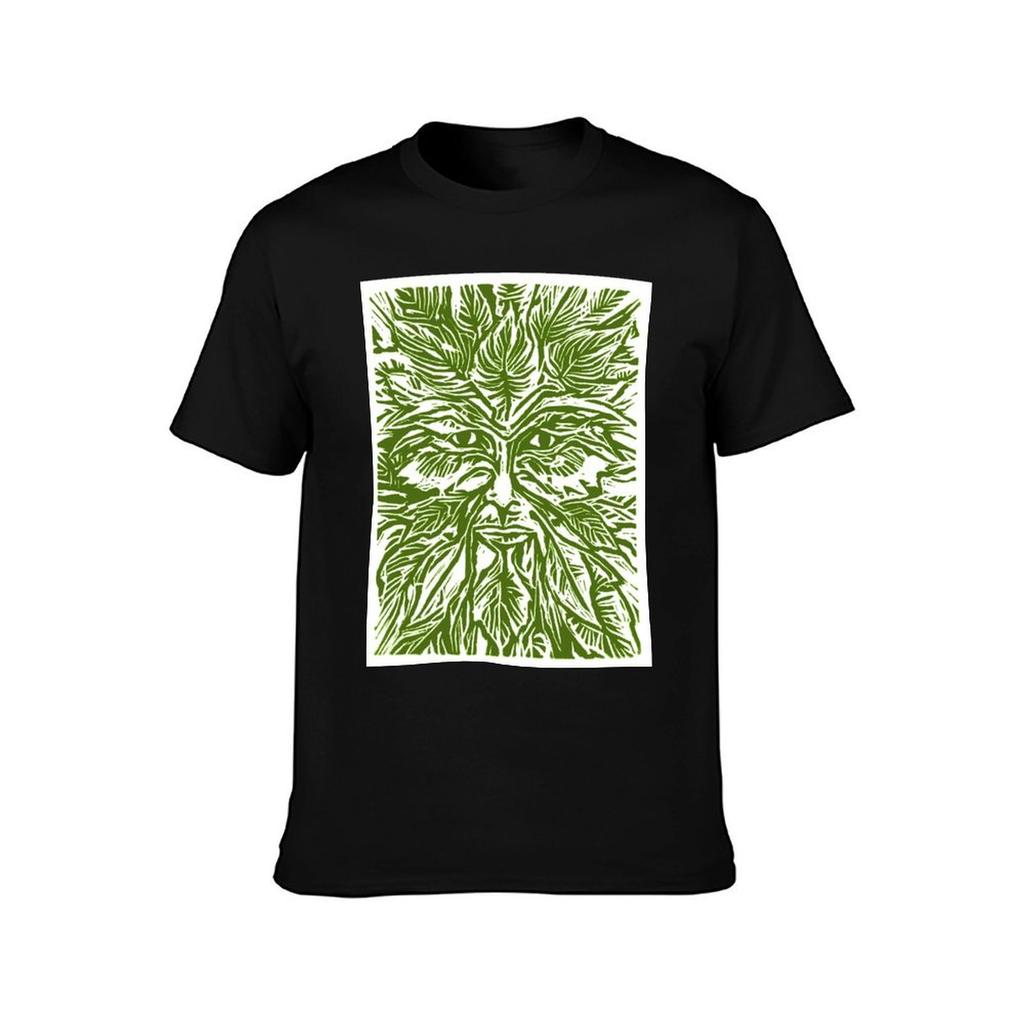 Green Man TShirt Casual Loose Fit Summer Tee Shirt