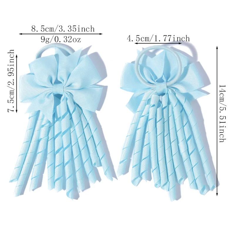 Ribbon-Tassel Hairbands Popular Sweet Cute Rainbow Curly Ribbon Double Ponytail Holder Baby Girls Rubber Bands Hair Accessories