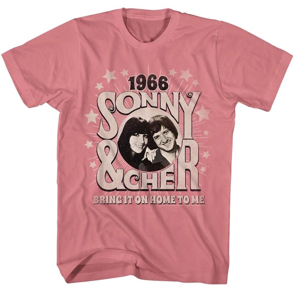 

SONNY AND CHER Adult T-SHIRT 1966 BRING IT HOME TO ME Music New Official Cotton Unisex T-Shirt L