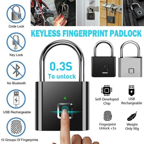 Padlock Smart Fingerprint Bluetooth Lock USB Rechargeable Security Lock with Steel Beam Padlock Smart Fingerprint Bluetooth Lock USB Rechargeable Security Lock with Steel Beam