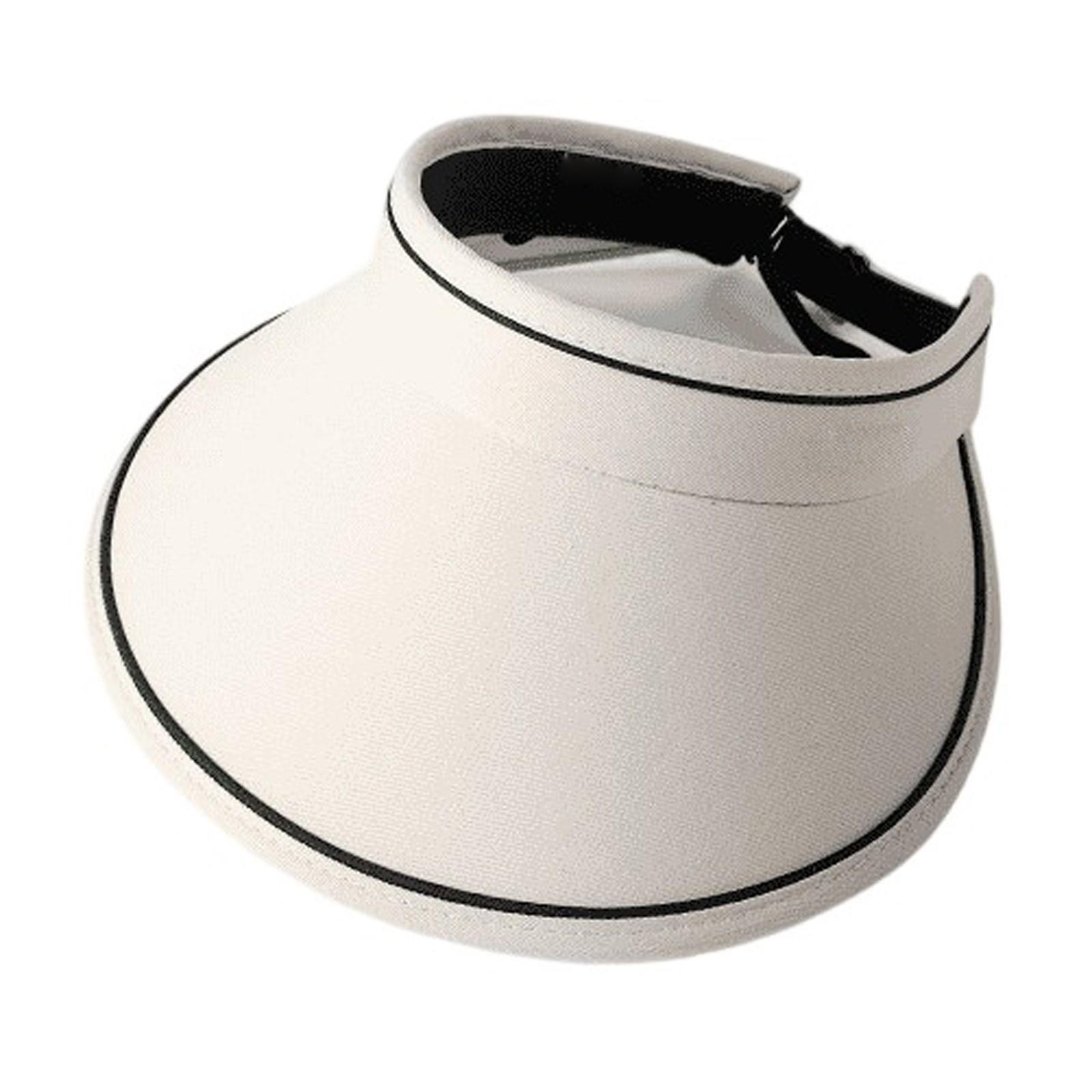 

Женская шляпа от солнца - УФ-шляпа для пляжа, складная, регулируемая, с отверстием для хвоста, летняя шляпа для путешествий One Size белый