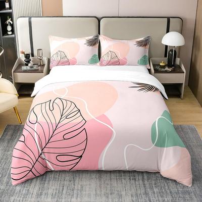 Queen Size Teen Simple Duvet Cover for Girls Women Modern Bedding Set Mid Century Quilt Cover Boho Abstract Art Set 3-piece Set
