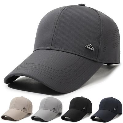 Sommer Herren Baseballkappe Dünnes Netz Atmungsaktive Kappe Langer Schirm Sonnenhut Outdoor Angelkappe