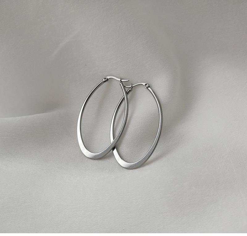 

Stainless Steel Geometric Hoop Earring for Women, Minimalist Huggie Ear Jewelry, Birthday Party Earrings Gift