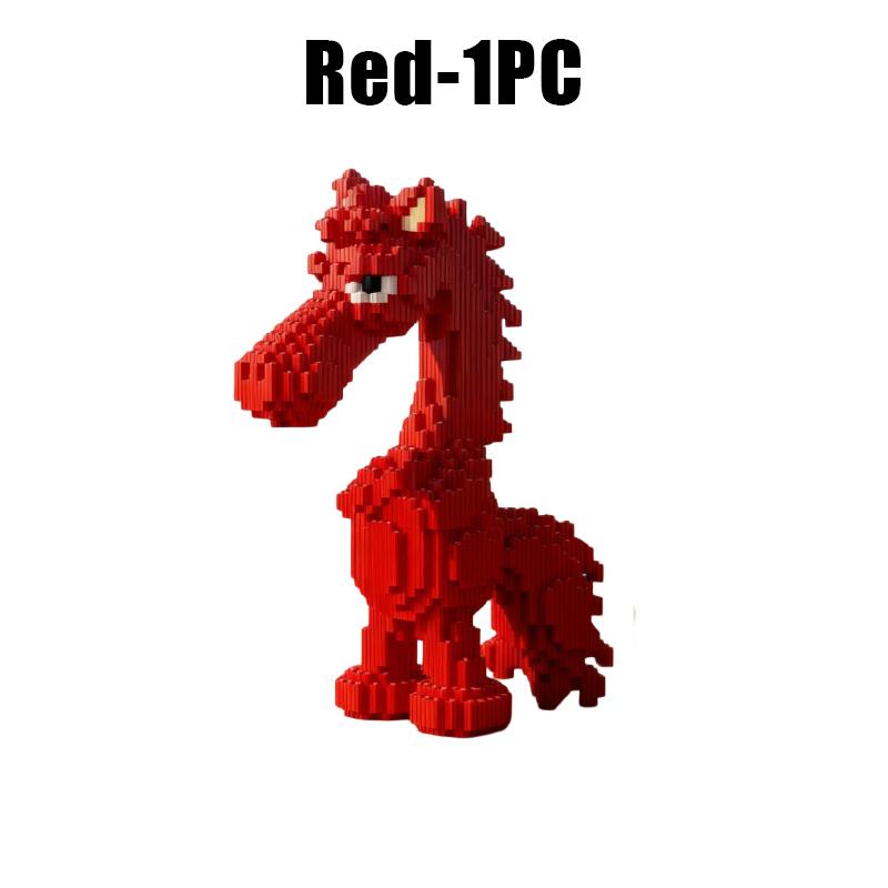 

Collectible 3D Black Horse Model Educational Building Blocks Toy Set with Lucky Charm Ornament Desktop Decoration
