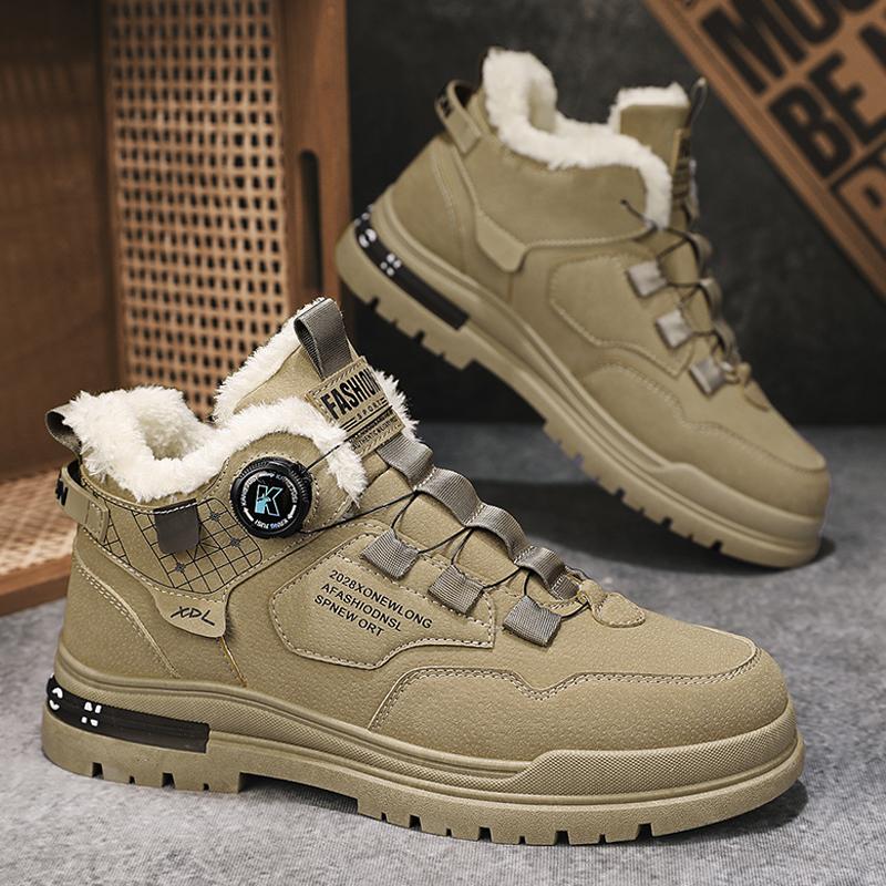 Modne buty śniegowe CYYTL Zimowe męskie buty Futro Ciepłe Casual Skórzane Platforma Kostka Outdoor Sport Turystyka Projektant Luksusowe Kowbojskie Sneakersy