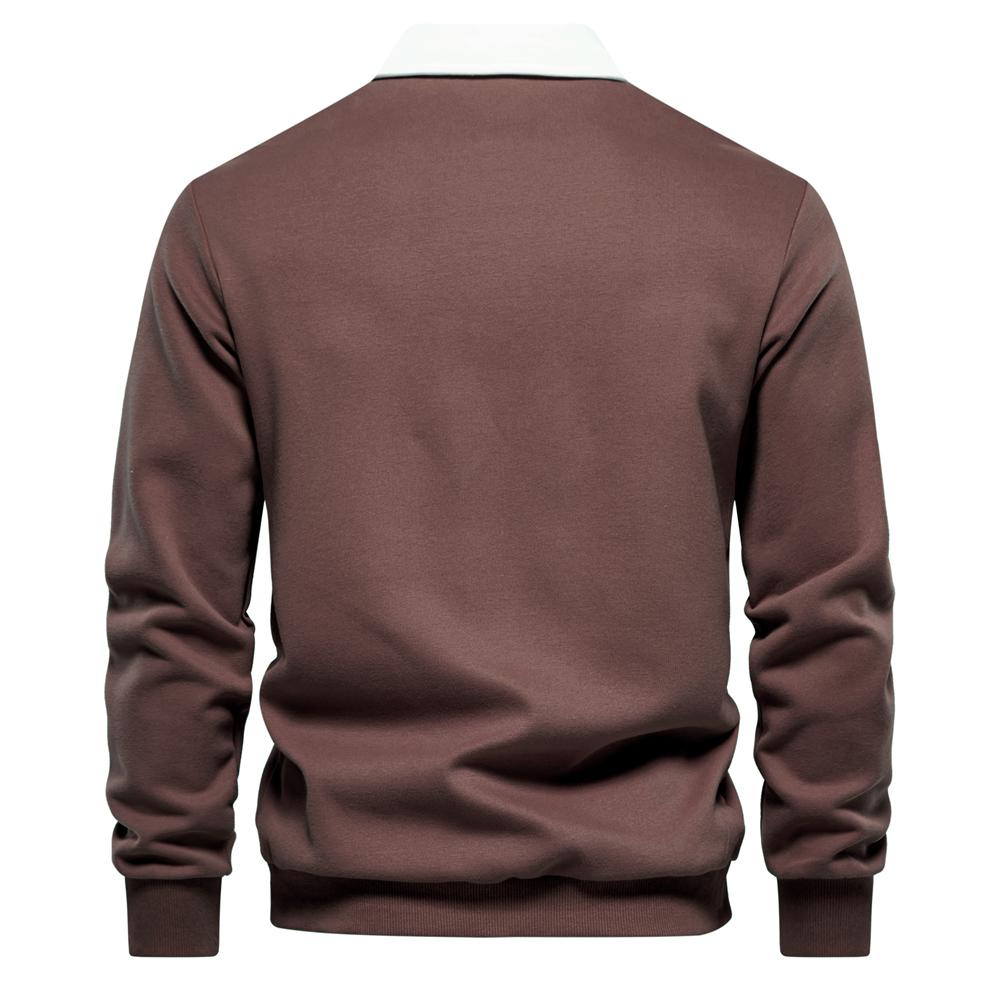 TrendHub New Autumn Fashion Design Polo Neck Sweatshirts for Men Casual and Social Wear Quality Cotton Mens Sweatshirts