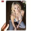 Hisun Tin Sign HD Metal Tin Sign Stunning Blonde Beauty Indoor Portrait Vintage Wall Art D Flat Retro Iron Painting Plaque for Home Bar Pub