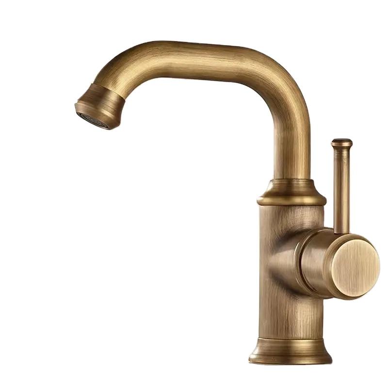 Modern Single-Hole Brass Basin Faucet Hot and Cold Ceramic Valve Core with Deck Installation Single-Hole Faucet Mount (as the picture,Chrome)