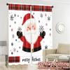 2pcs,Curtains Cute Santa Claus Christmas Chic Curtains&Drapes Versatile Durable Polyester Curtains All Seasons for Living Room,