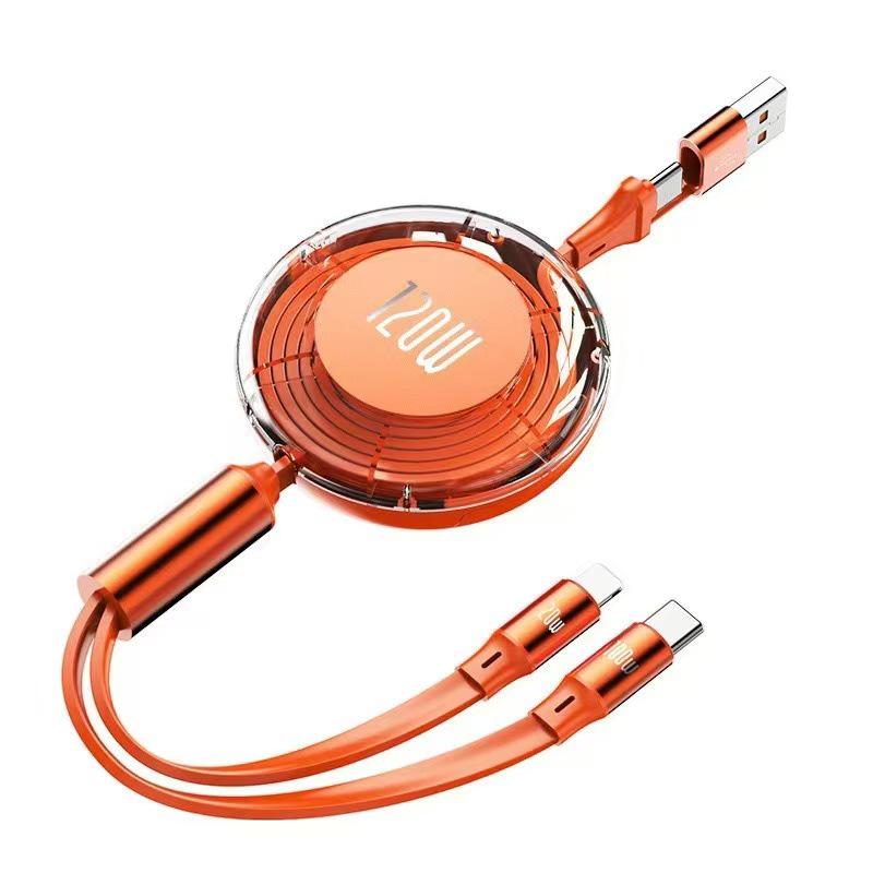 100W Type-C 3-in-1 Fast Charging Cable for Huawei, Android, and Apple Devices