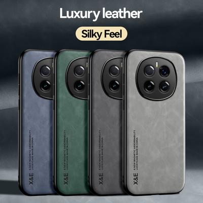 For Honor Magic 7 Pro Case Shockproof Luxury Leather Texture Silky Feel Cover With Magnetic Attaction Inside For Magic7