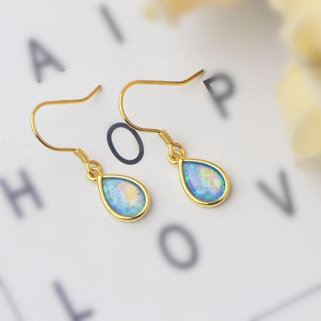 European Style Water Drop Opal Earrings