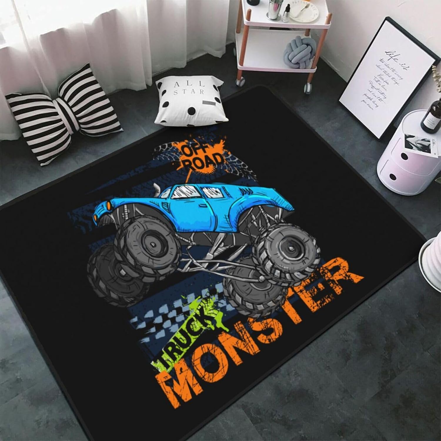 Video Game Controller Black Background Area Rug Non-Slip Soft Microfiber Washable Inside Floor Mats Throw Rugs Carpet for Living 60x90CM