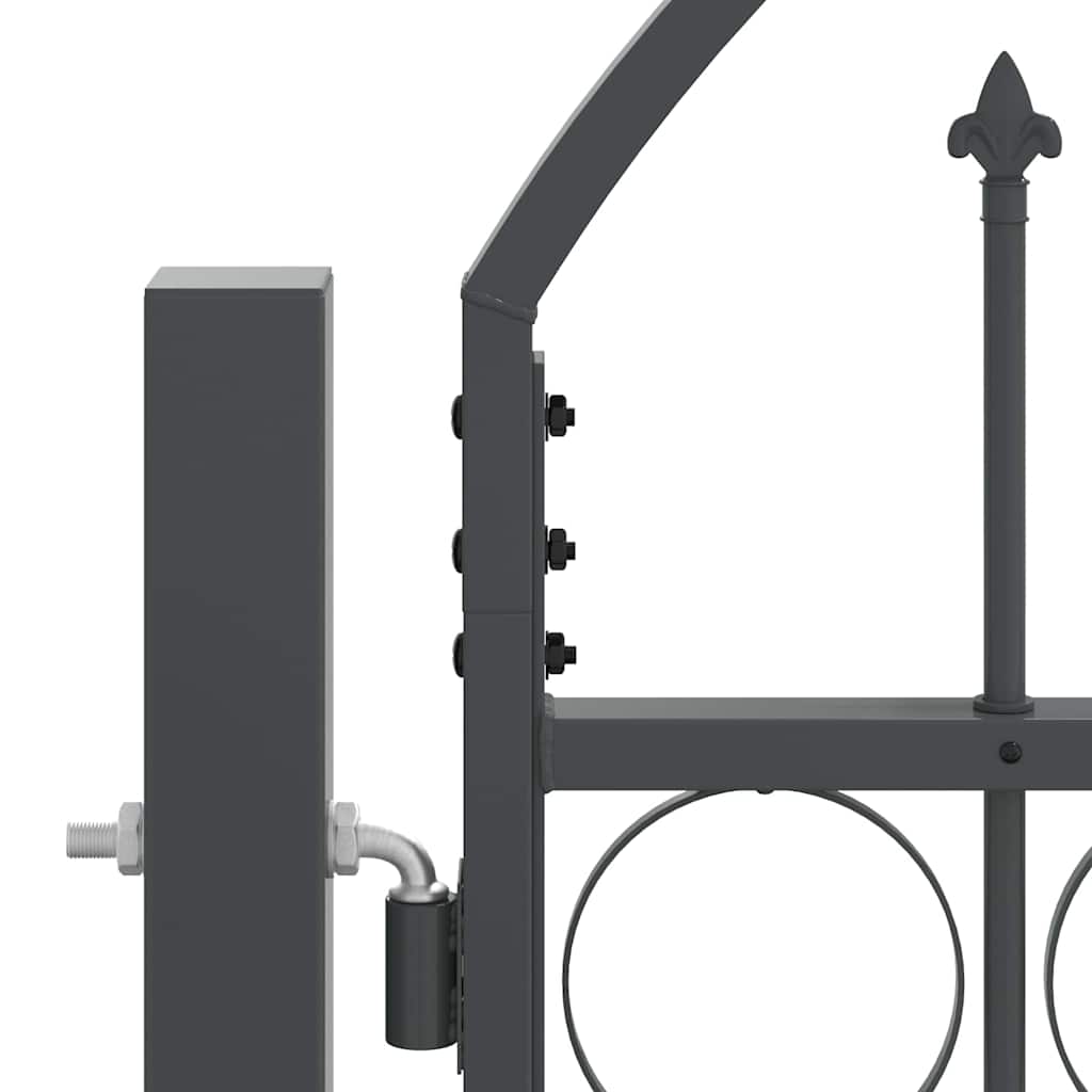 Garden Gate with Arched Top Assen Gray 4 X 1.25 M Steel