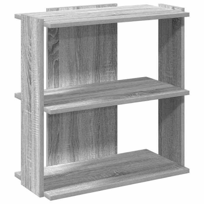 VidaXL Bibliothèque 3 niveaux sonoma gris 60x30x60cm bois d'ingénierie, étagère, étagère à livres, étagère de rangement, 860252