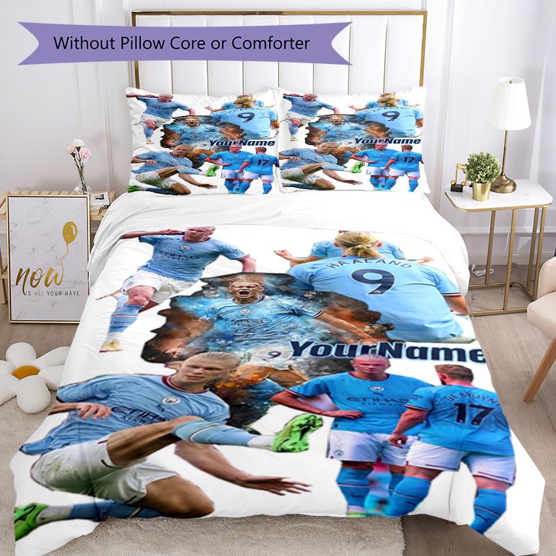 Haaland 199 Customize Your Name Bedding Set Breathable Duvet Cover with Pillowcases Home Decoration Birthday Gift