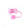 10cm Portable Spotted Bows Straw Tips Covers Good Sealing Dust-Proof Straws Topper Party Supplies Straw Tips Lids