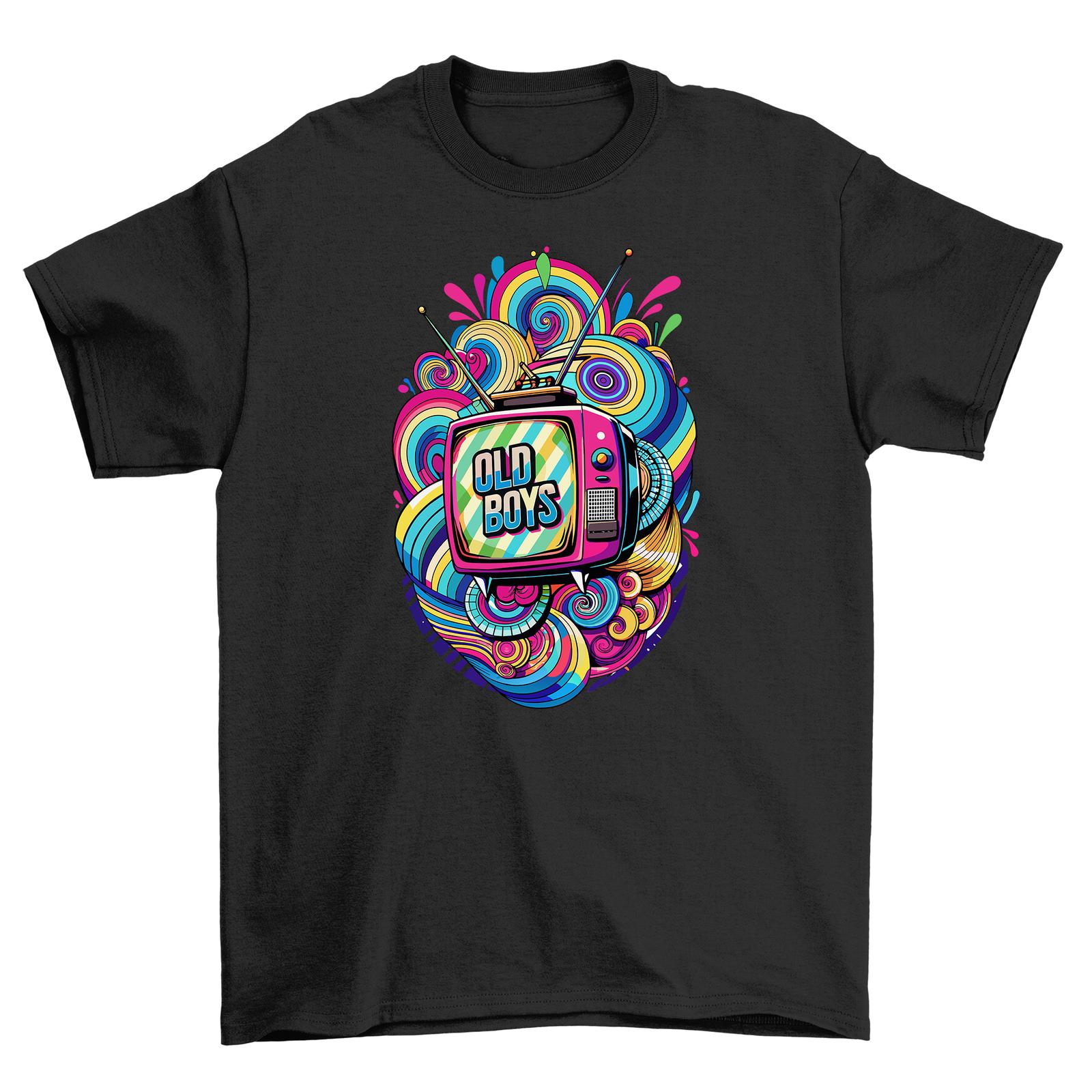 Retro_93 Colorful TV Nostalgia T-Shirt Mens Womens Tees Top - Funny and Vintage! Unisex Printed Desig M