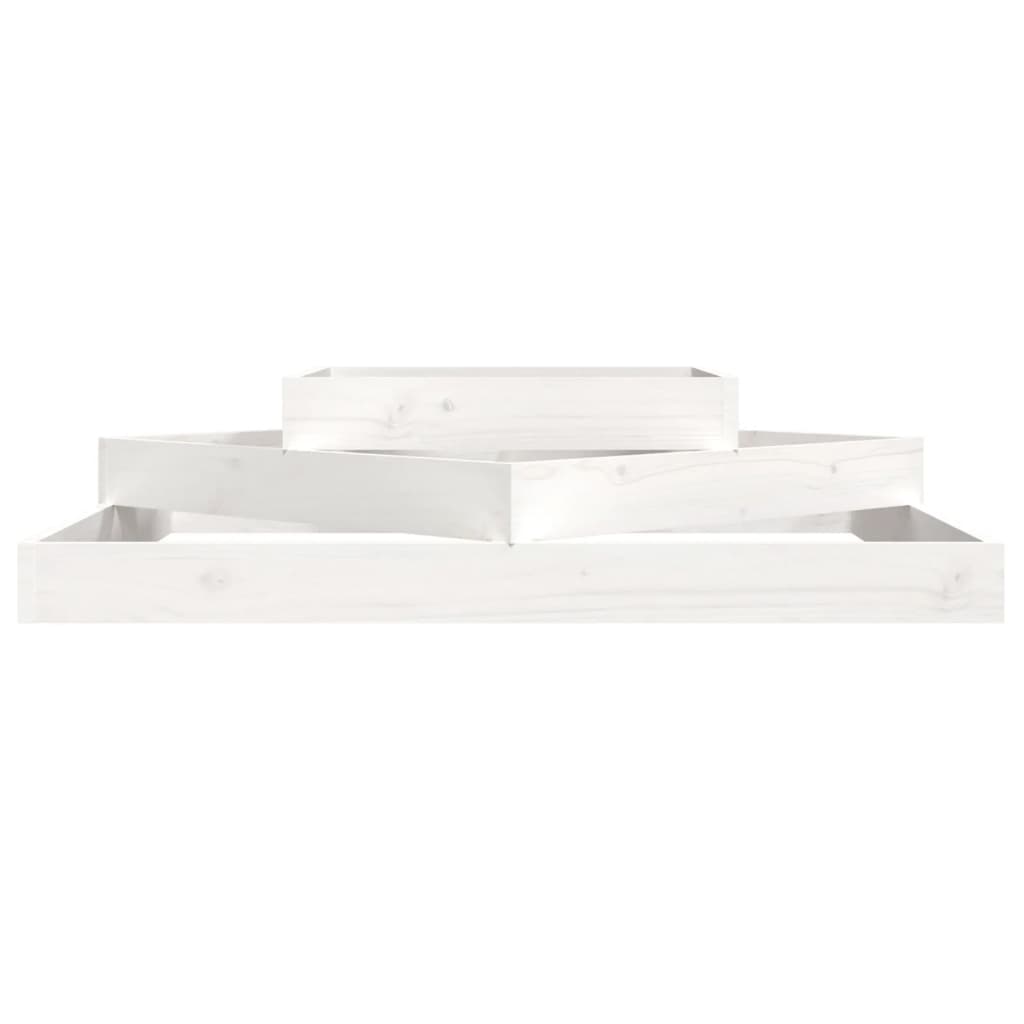 Planter Box White 112*112*27 Cm Solid Pine Wood